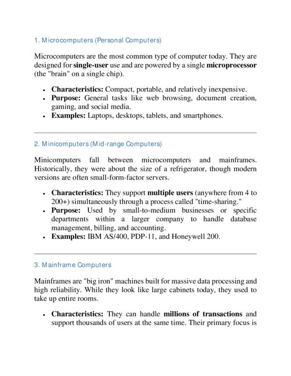 Thumbnail for Fundamentals of Computers: Different types of Computers