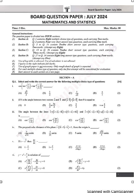 Thumbnail for Maths board paper