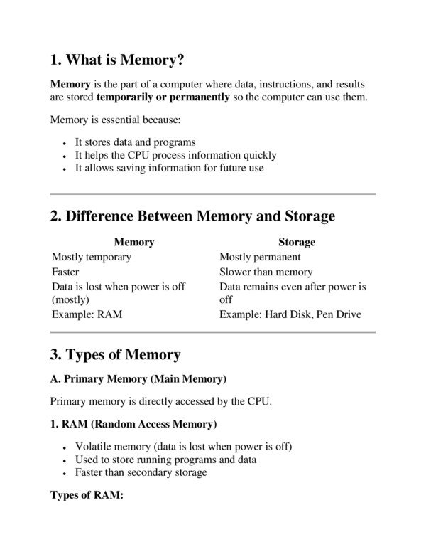 Thumbnail for Memory and Storage Devices