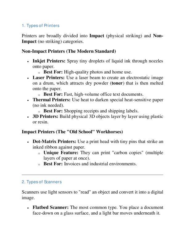 Thumbnail for Types of Printers and Scanners
