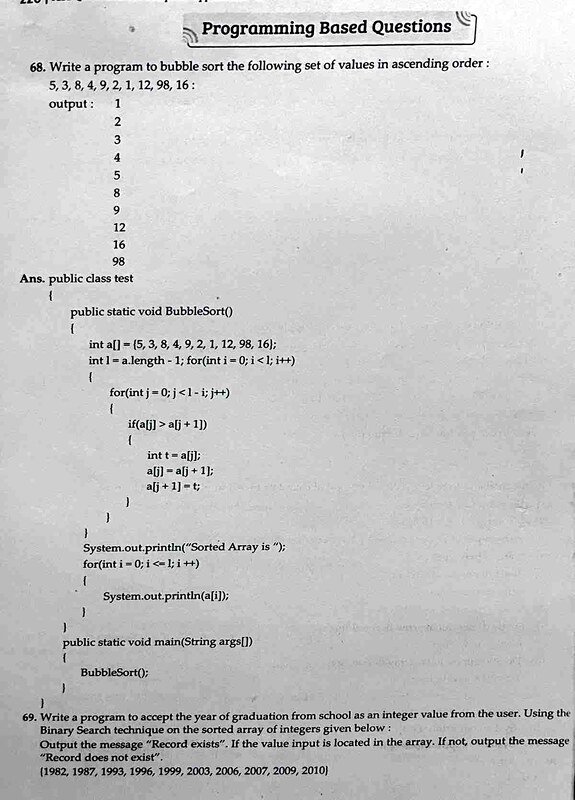 Thumbnail for Arrays  very important programming questions for icse board