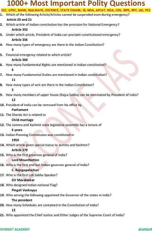 Thumbnail for Top 1000 polity one linear questions for ssc mts exam