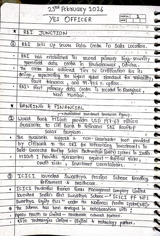 23rd February related current affairs banking