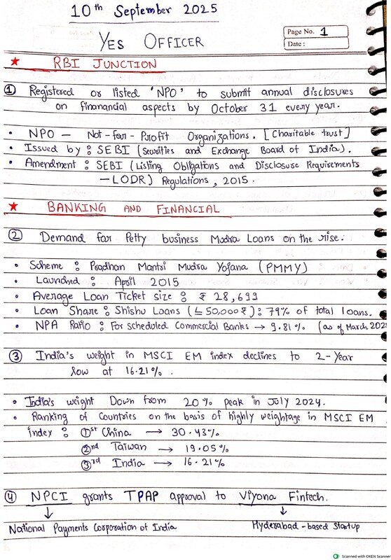 Thumbnail for Banking current affairs related to 10th September 2025