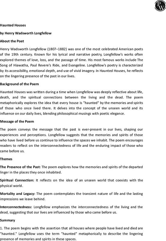 Thumbnail for Class 10 ICSE English Literature Notes: Haunted Houses