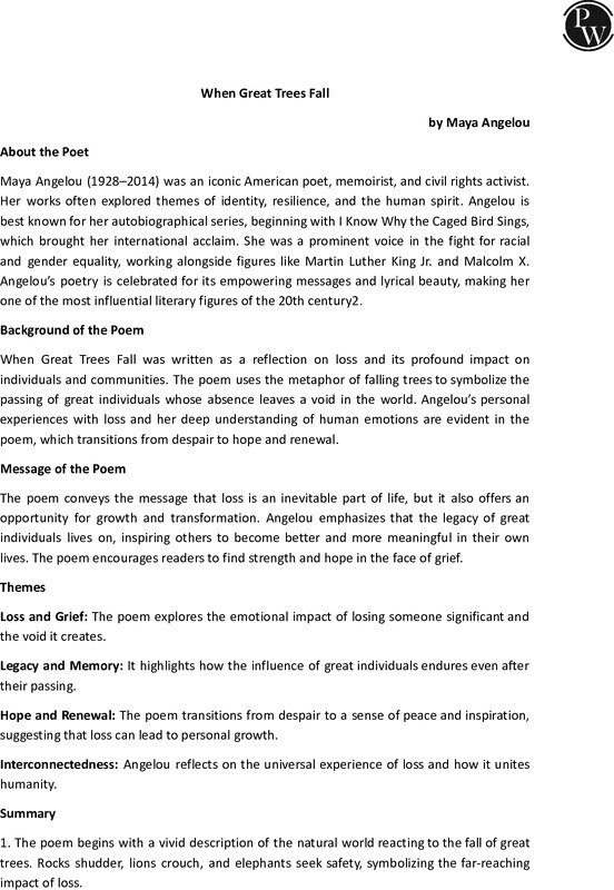 Thumbnail for Class 10 ICSE English Literature Notes: When Great Trees Fall