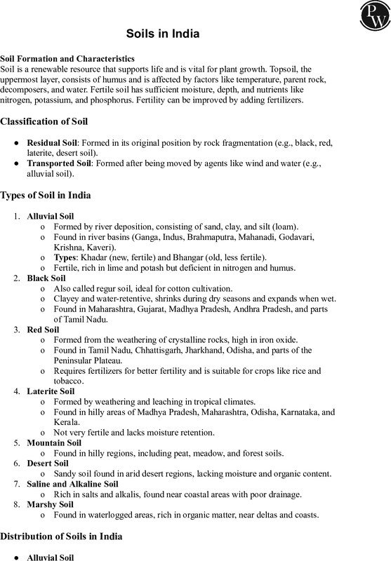 Thumbnail for Class 10 ICSE Geography Notes: Soil Resources