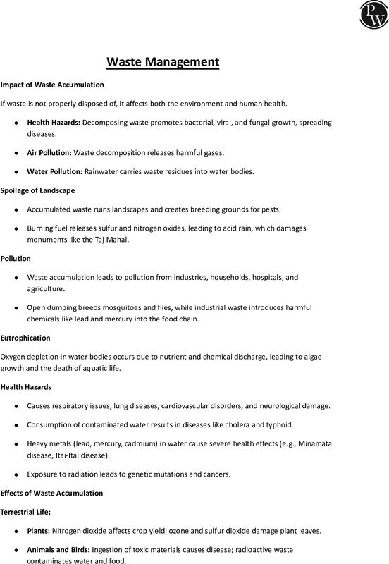 Thumbnail for Class 10 ICSE Geography Notes: Waste Management