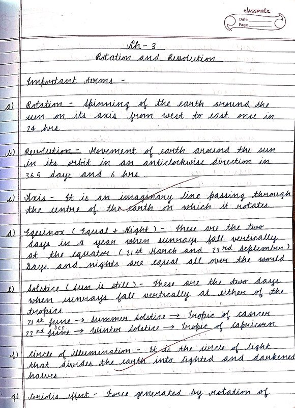 Thumbnail for Class 9 Geography Notes: Rotation and Revolution  | ICSE