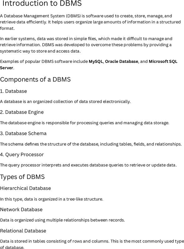 Thumbnail for Database Management System (DBMS) – Complete Study Notes