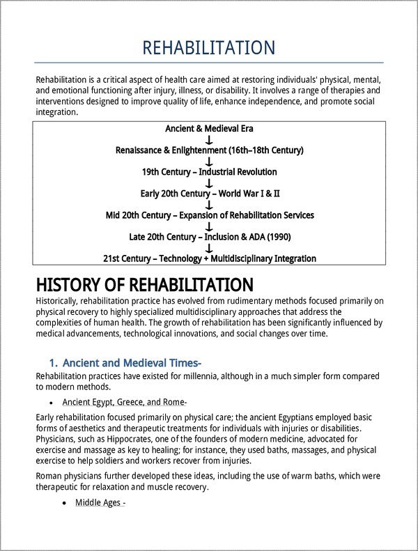 Thumbnail for History and Areas Of Rehabilitation