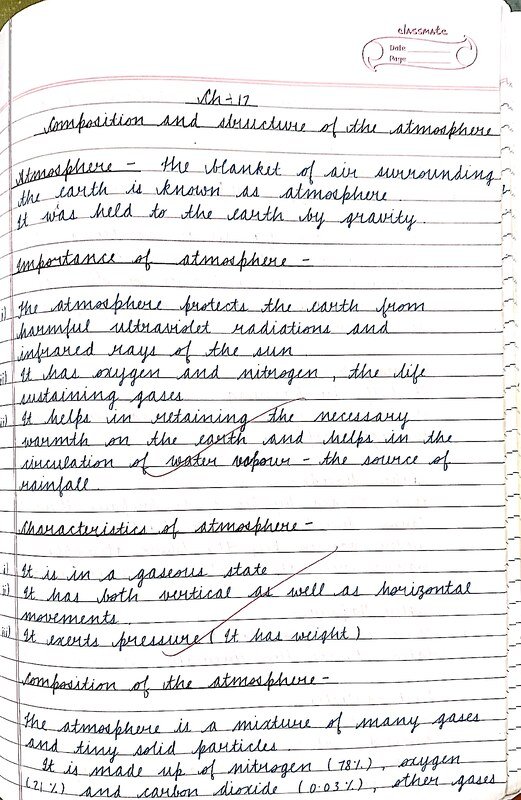 Thumbnail for ICSE CLASS-9 Geography Notes : Composition and Structure of the Atmosphere