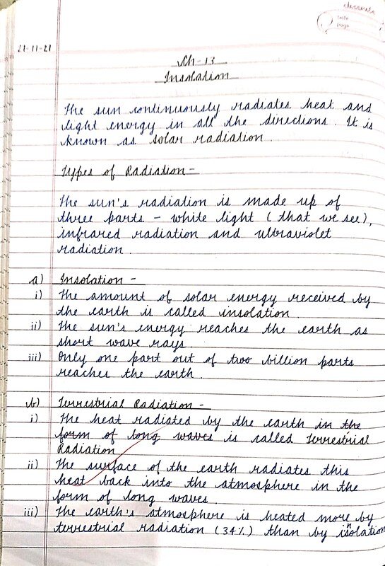 Thumbnail for ICSE CLASS-9 Geography Notes : Insolation