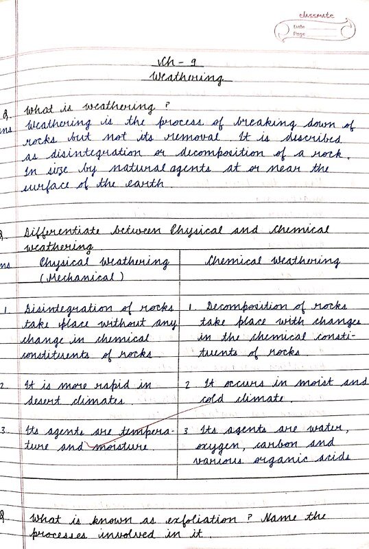 Thumbnail for ICSE CLASS-9 Geography Notes : Weathering