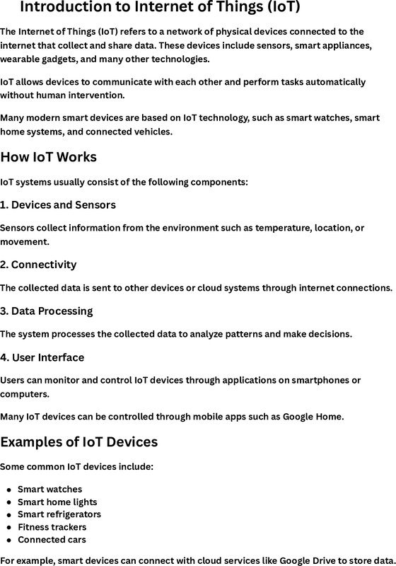 Thumbnail for Internet of Things (IoT) – Complete Study Notes