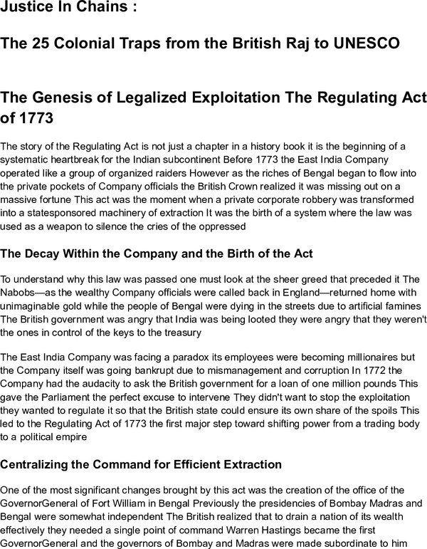 Thumbnail for Justice in Chains: Unmasking 25 Colonial Traps from the British Raj to UNESCO