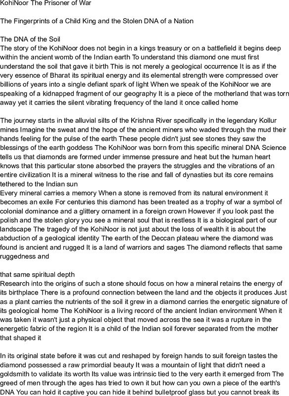 Thumbnail for KohiNoor The Prisoner of War  The Fingerprints of a Child King and the Stolen DNA of a Nation