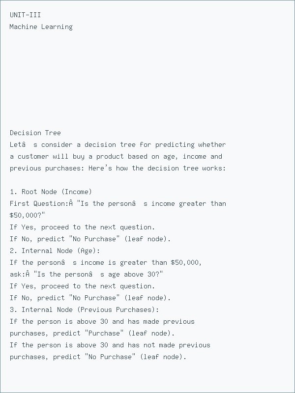 Thumbnail for Machine Learning Decision Tree Notes (Unit 3) – Easy Explanation PDF