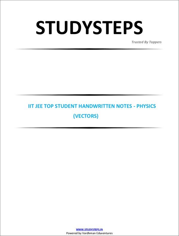 Thumbnail for Physics vector hand written notes