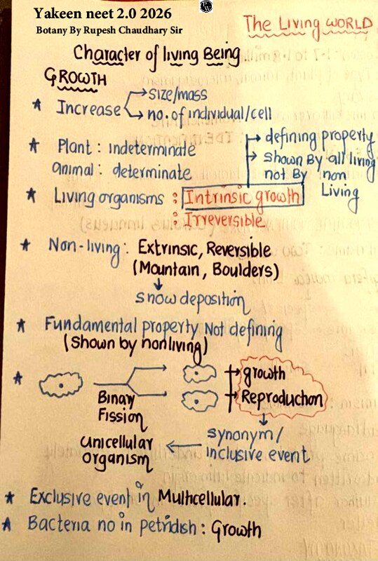 Thumbnail for The living world biology hand written notes