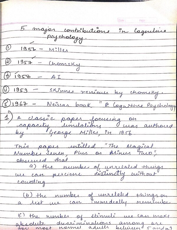 Thumbnail for 5 major contributions in cognitive psychology and its subject matter