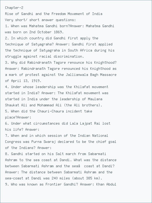 Thumbnail for History Ch-1,Rise of Gandhi and the Freedom Movement of India