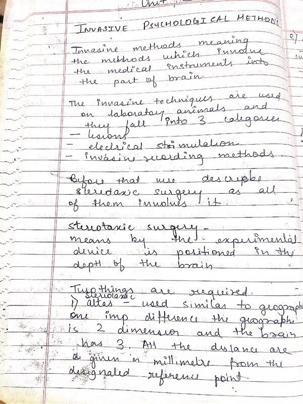 Invasive Psychological Methods -Part 1( Electrophysiological recording methods)