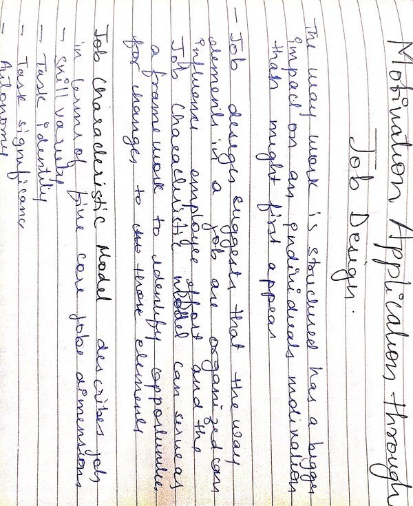 Thumbnail for Motivation application through job design, job rotation, job enlargement, job enrichment