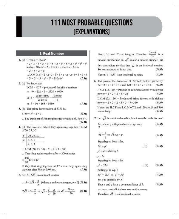 Thumbnail for 111 most probable questions of MATHS CLASS 10