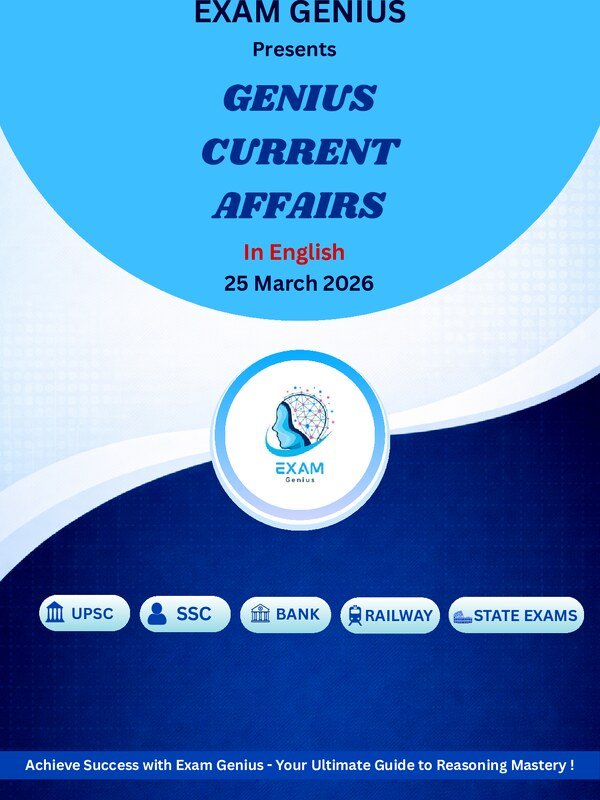 Thumbnail for Current affairs of 2026 March 25