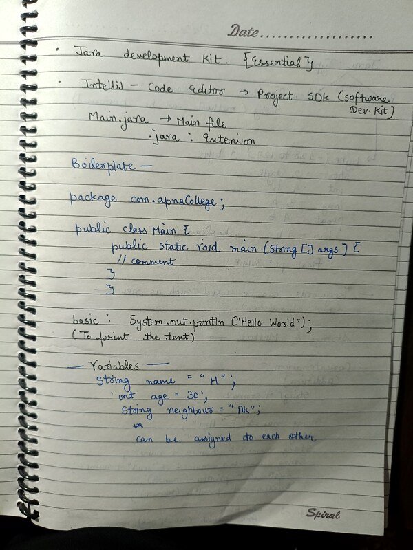 Thumbnail for Java notes