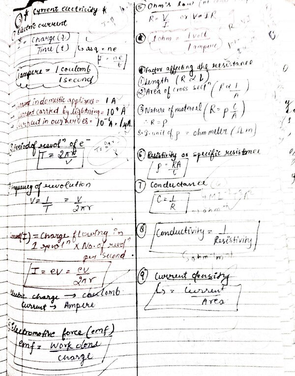 Thumbnail for physics current electricity notes