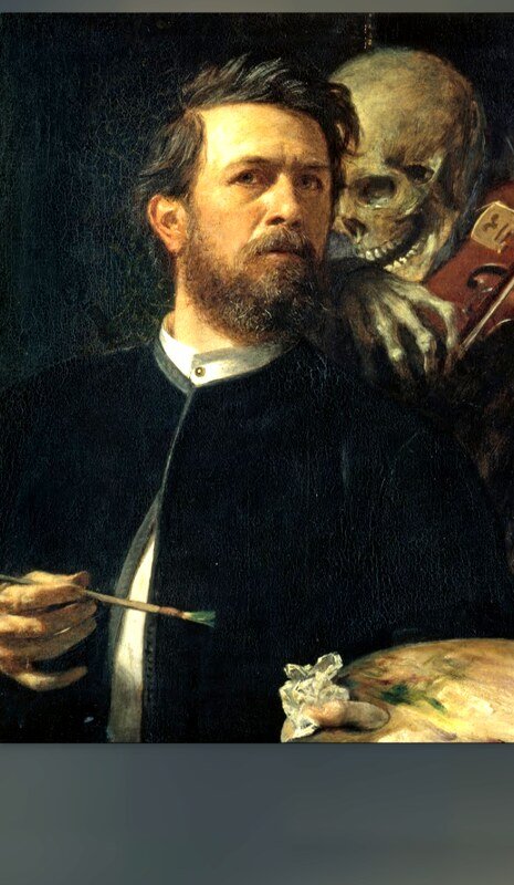 Thumbnail for Self portrait with death playing the Fiddle