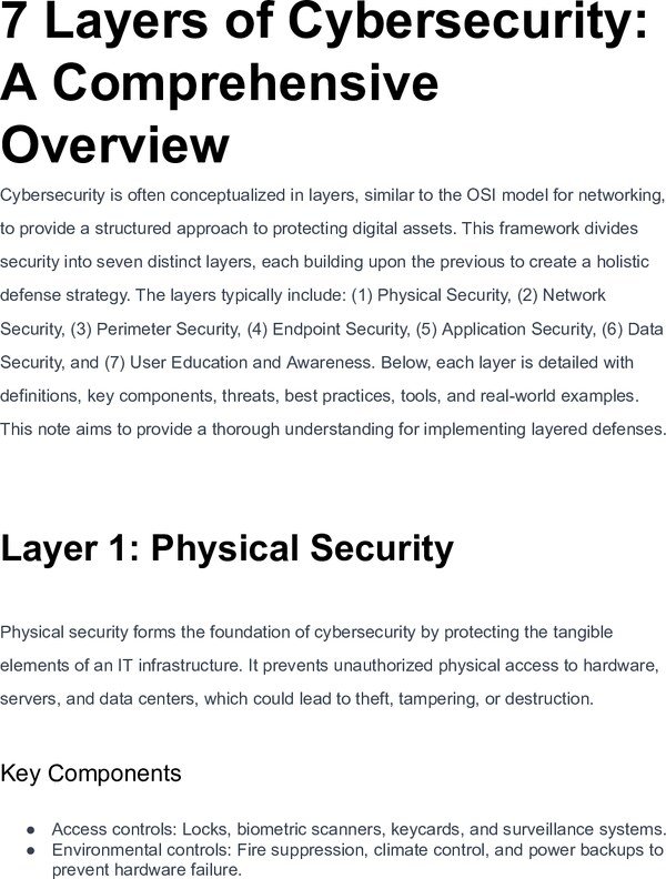 Thumbnail for 7 Layers of Cybersecurity-A Comprehensive Overview