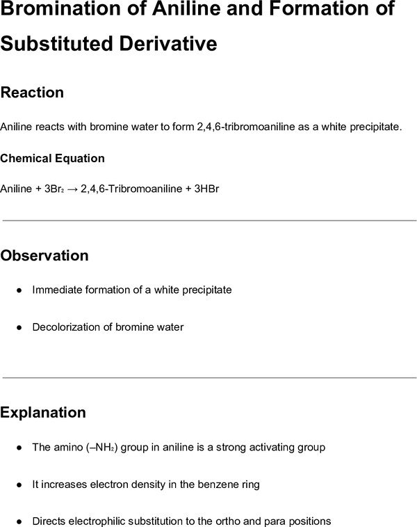 Thumbnail for Bromination of Aniline and Formation of Substituted Derivative