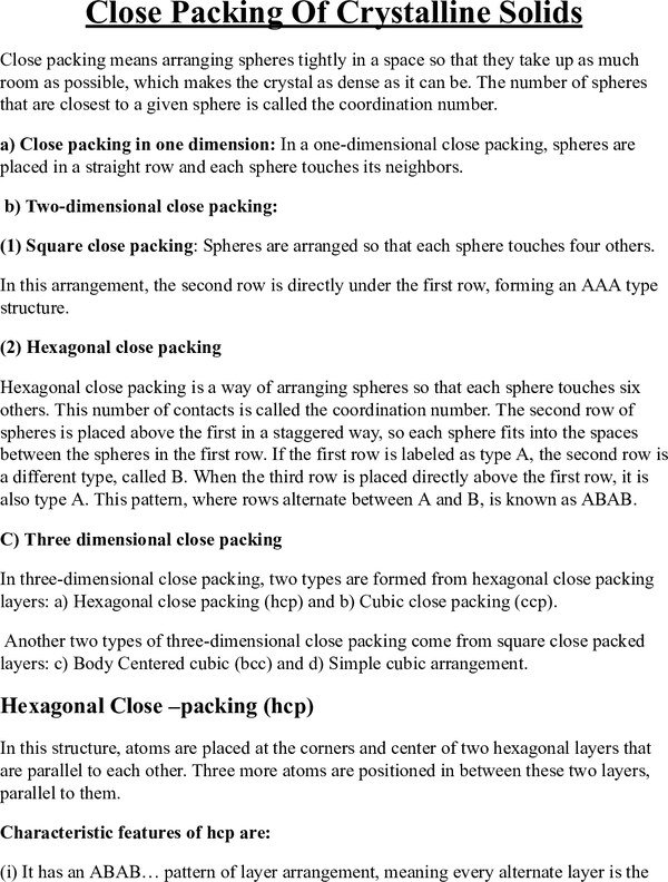 Thumbnail for Close Packing Of Crystalline Solids