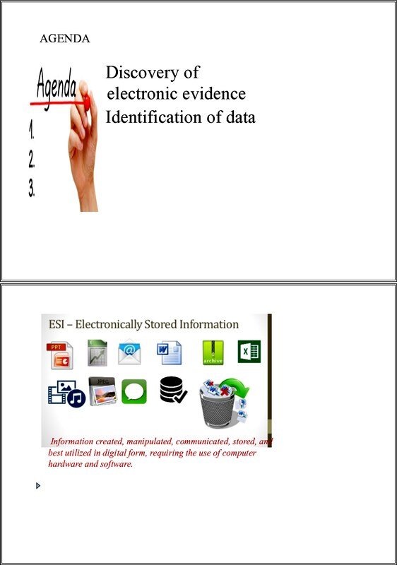 Thumbnail for Discovery of electronic evidence• Identification of data