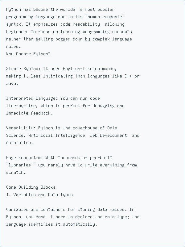 Thumbnail for Foundations of Python Programming: A Beginner’s Guide