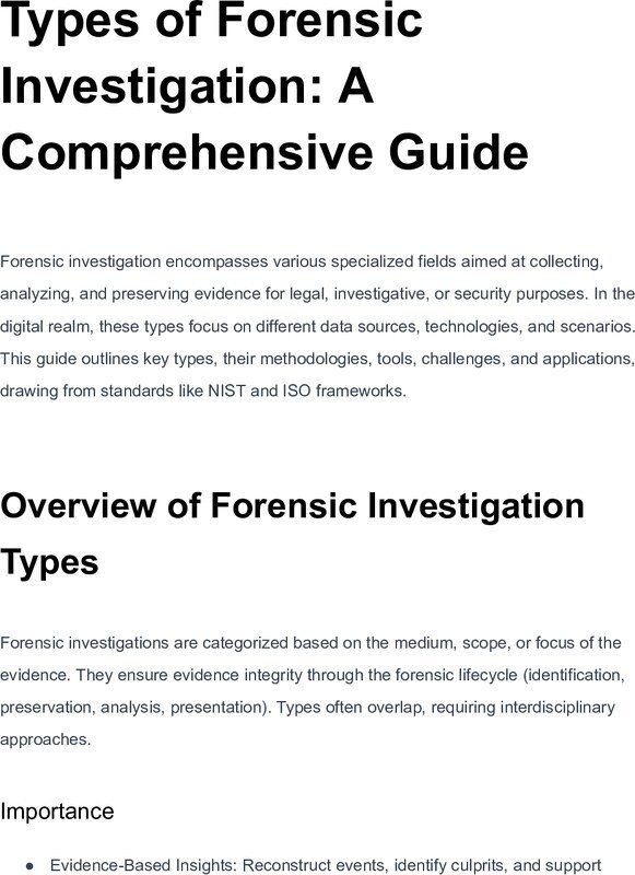 Thumbnail for Types of Forensic Investigation