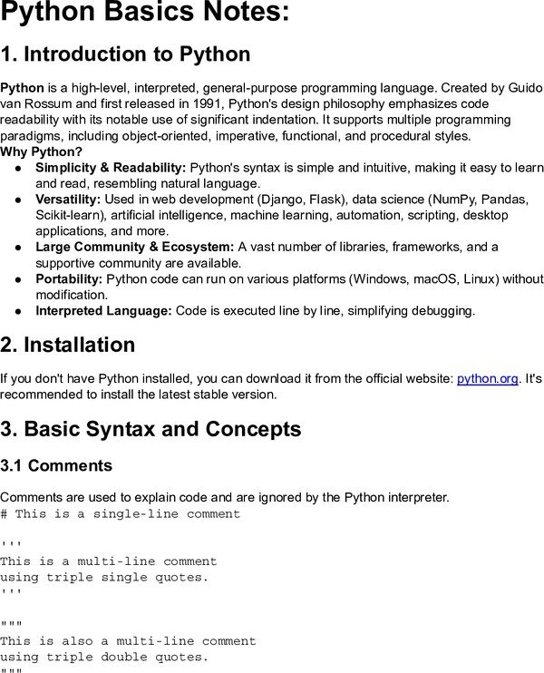 Thumbnail for FULL Python NOTES