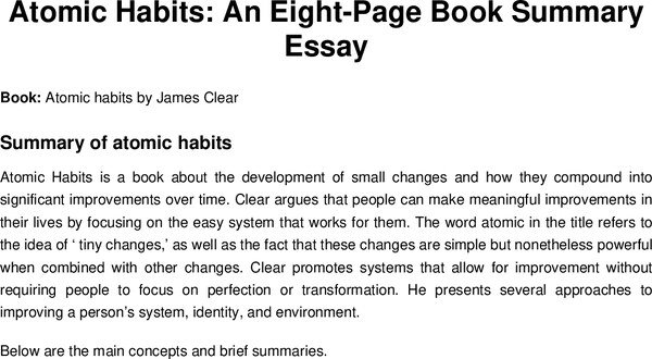 Atomic Habits summary, Skip the book and get the crisp in 8 pages