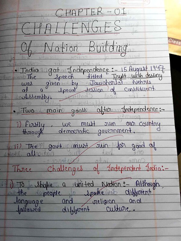Challenges of nation building ncert 12