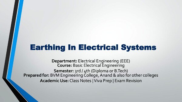 Thumbnail for Complete Guide to Electrical Earthing: Methods, Resistance Measurement, & Safety