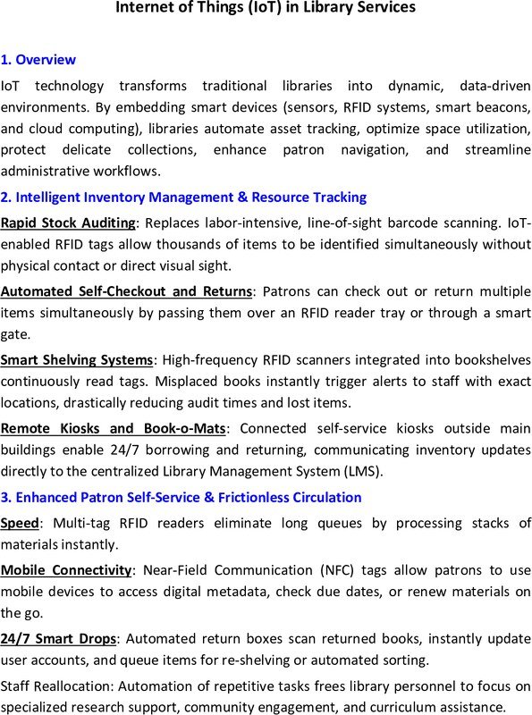 Thumbnail for Internet of Things (IoT) in Library Services