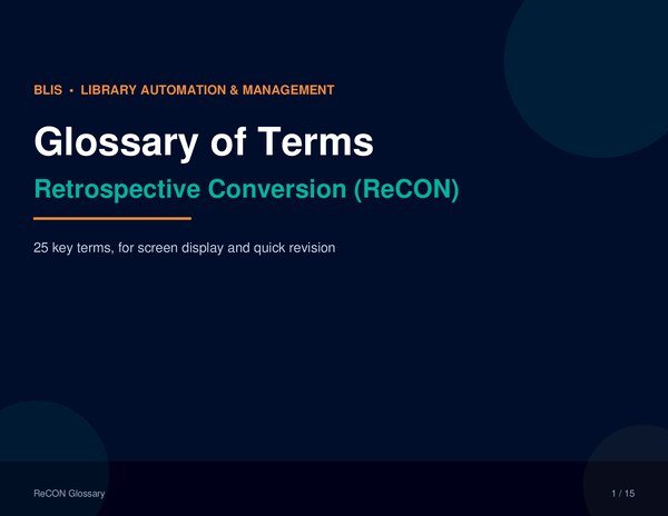 Thumbnail for Retrospective Conversion (ReCON)