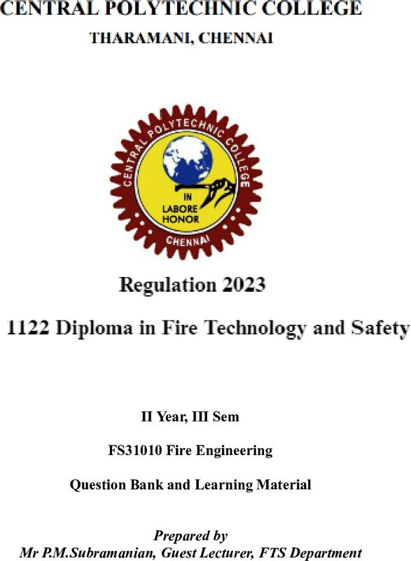 Thumbnail for FS31010 Fire Engineering Question Bank and Learning Material