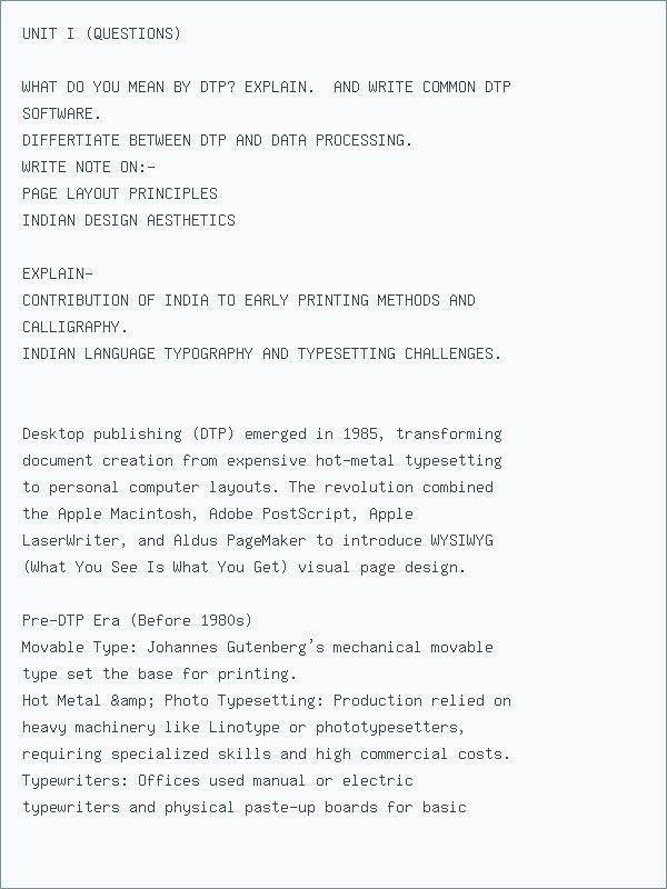 INTRODUCTION TO DESKTOP PUBLISHING