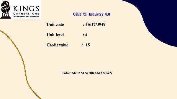 Unit 75  Industry 4.0